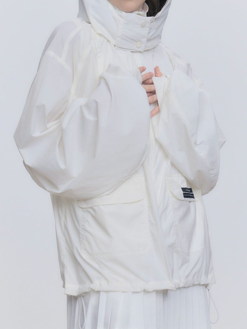 Sunscreen Stand Collar Jacket &amp; Long Skirt