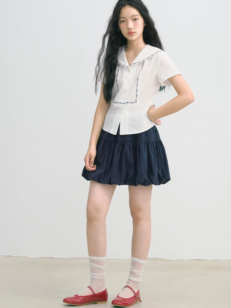 Elastic Waist Bud Skirt