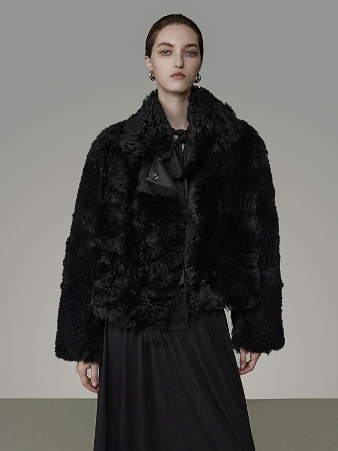 Lapel Design Warm Short Fur Jacket