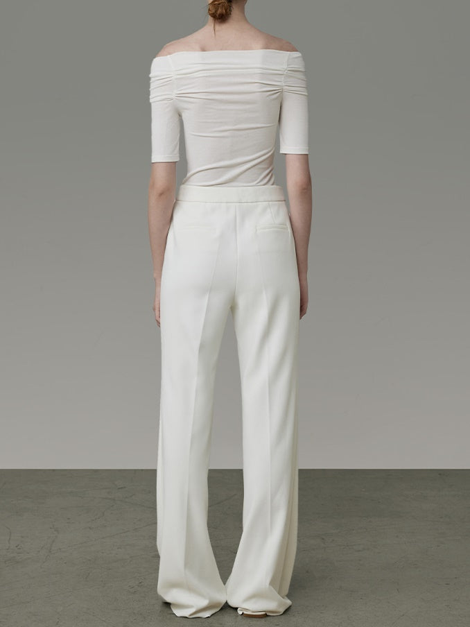 High Waist Wide-Leg Straight Pants