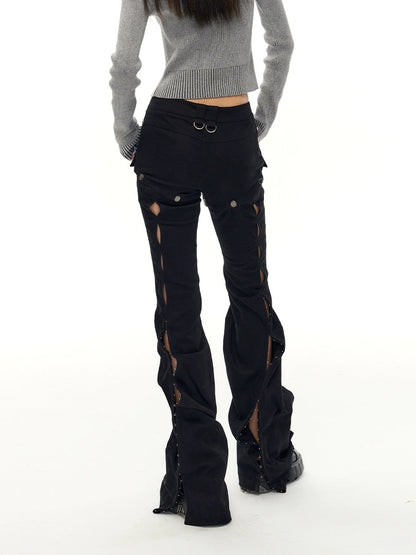 Detachable Hollow 2Way Flared Pants