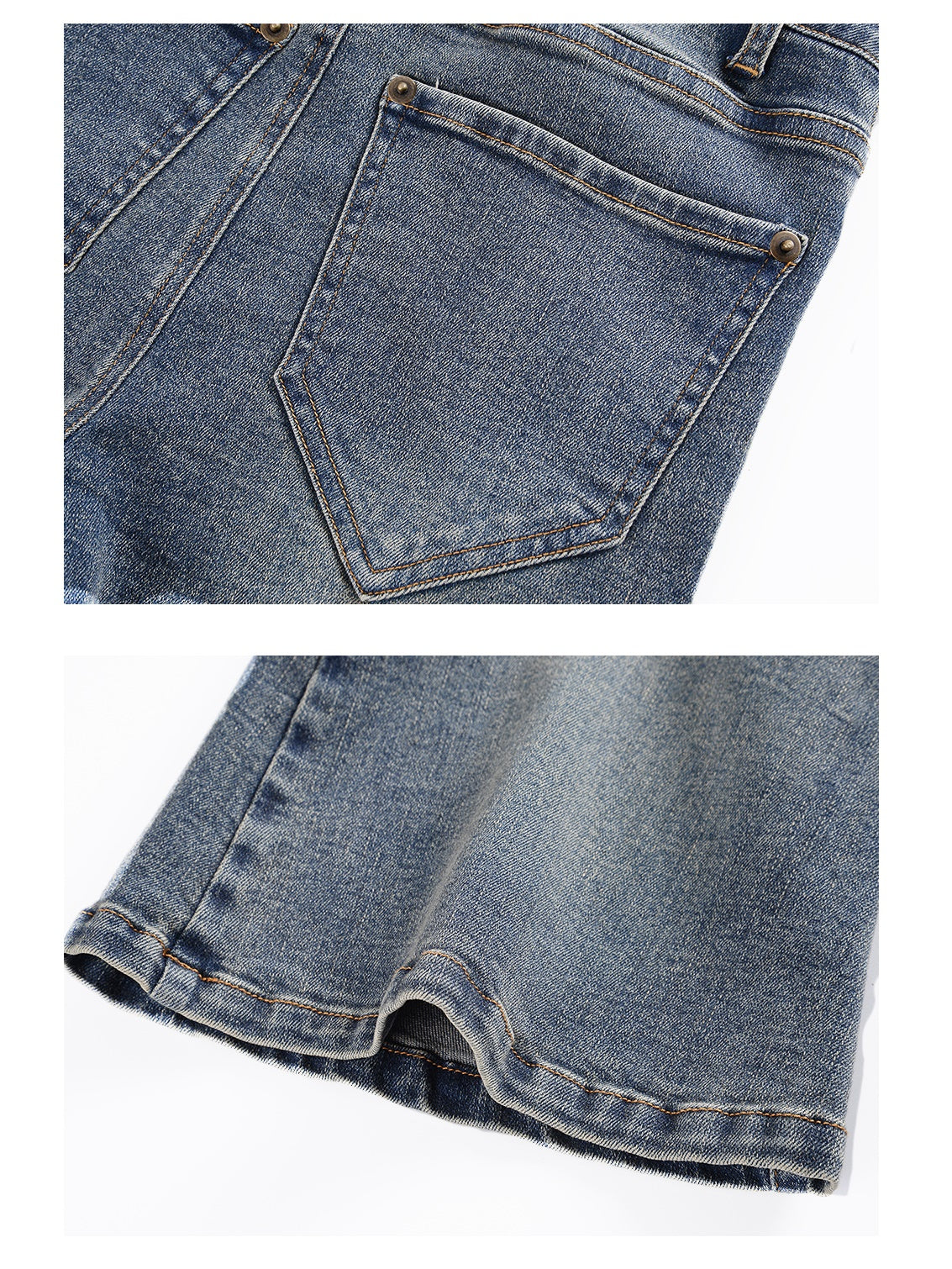 Slim Fit Elastic Flared Denim 바지