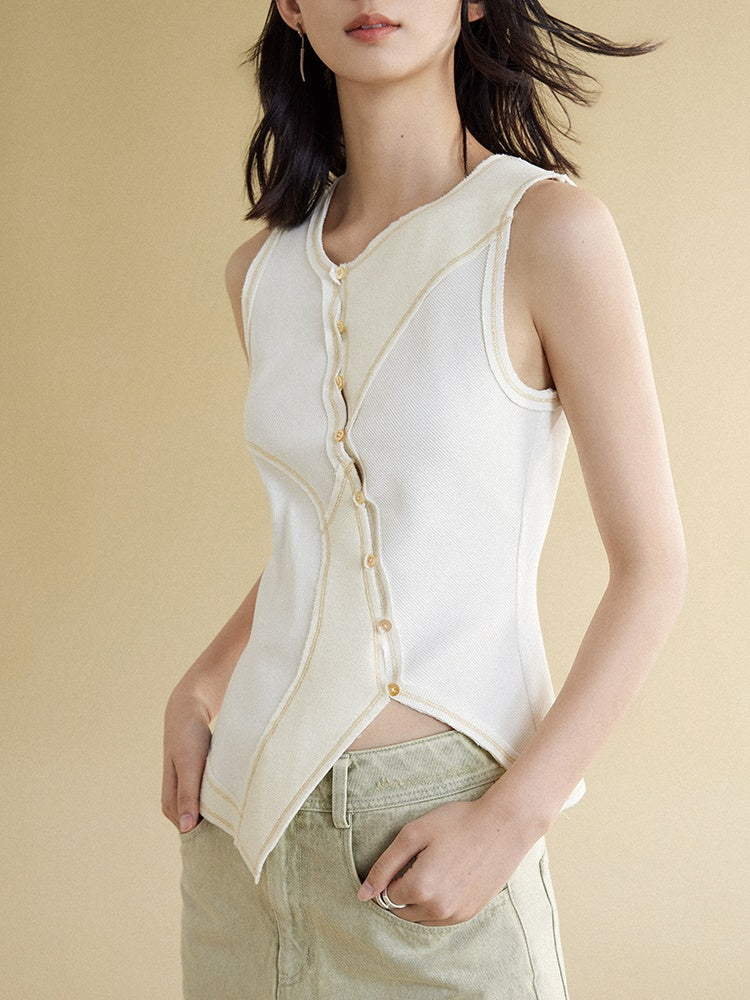 Bicolor Bumper Stitching Vest