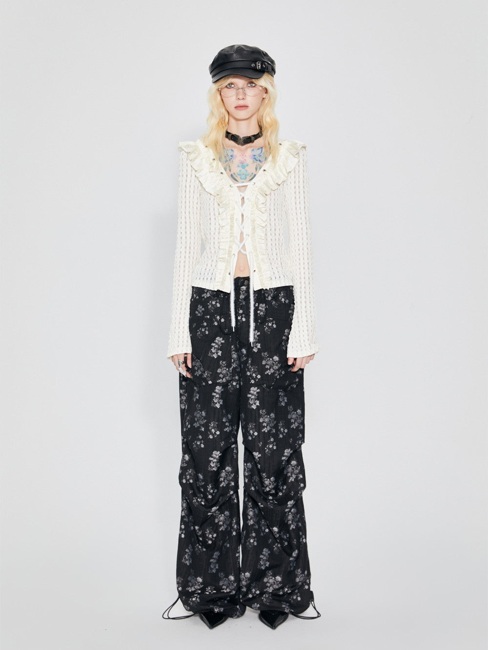 Flower Retro Loose Casual Pants