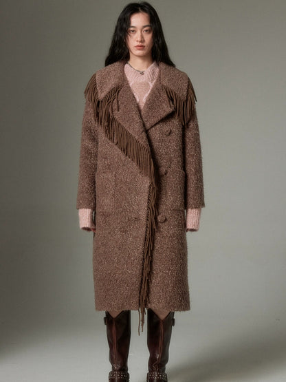 Tassel Design Mid-length Coat