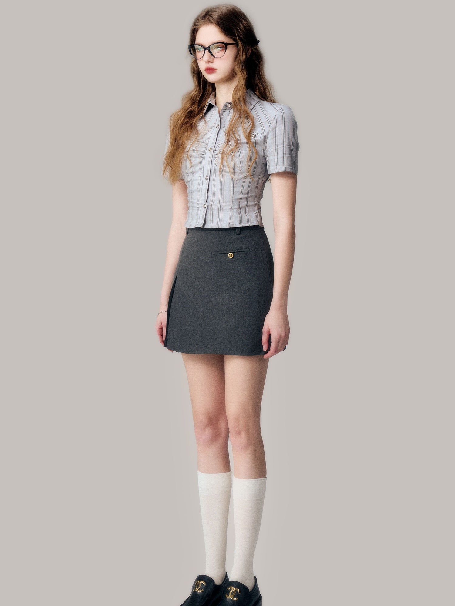 Slim A-line Short Skirt