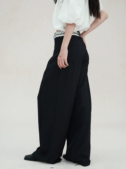 Anti-wrinkle Twill Double Waist Casual Pants