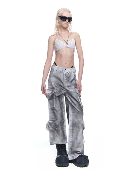 Multi-pocket Wide Leg Pants