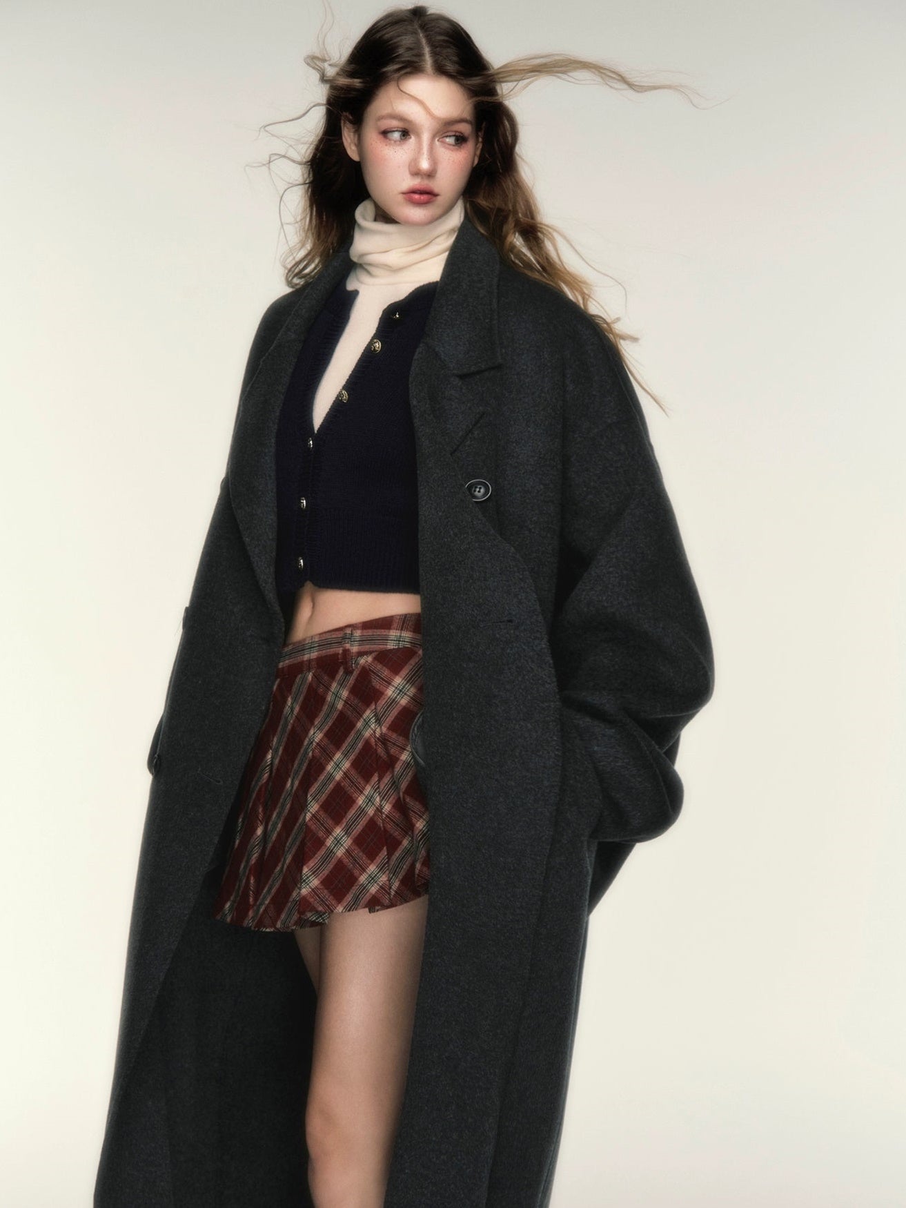 British College Style Plaid Pleated Skirt