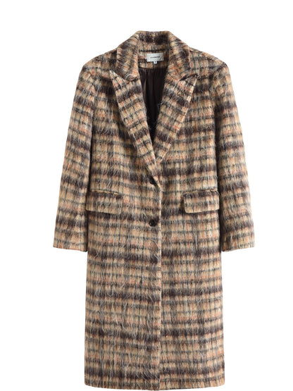 Retro Long Plaid Chester Coat