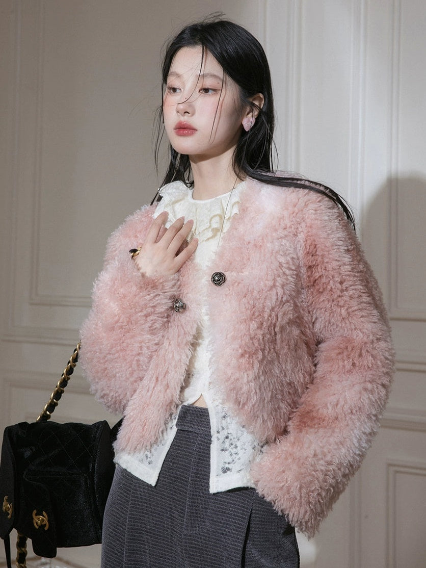 Smudged Eco-friendly Fur Jacket