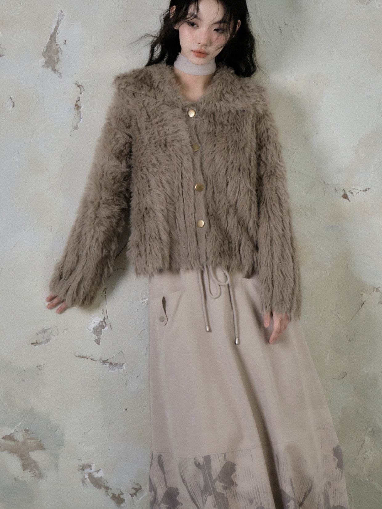 Imitation Mink Cardigan Jacket