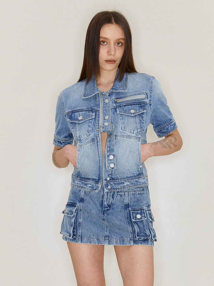 Denim Short-sleeved Jacket