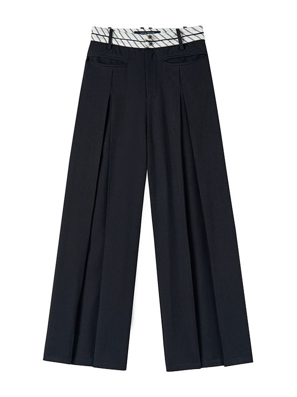 Anti-wrinkle Twill Double Waist Casual Pants