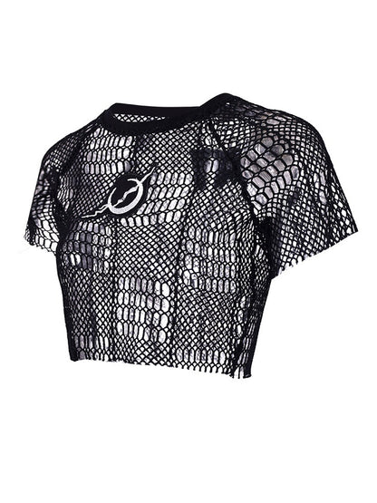 MESH PERSPECTIVE ROCK SHORT T -shirt