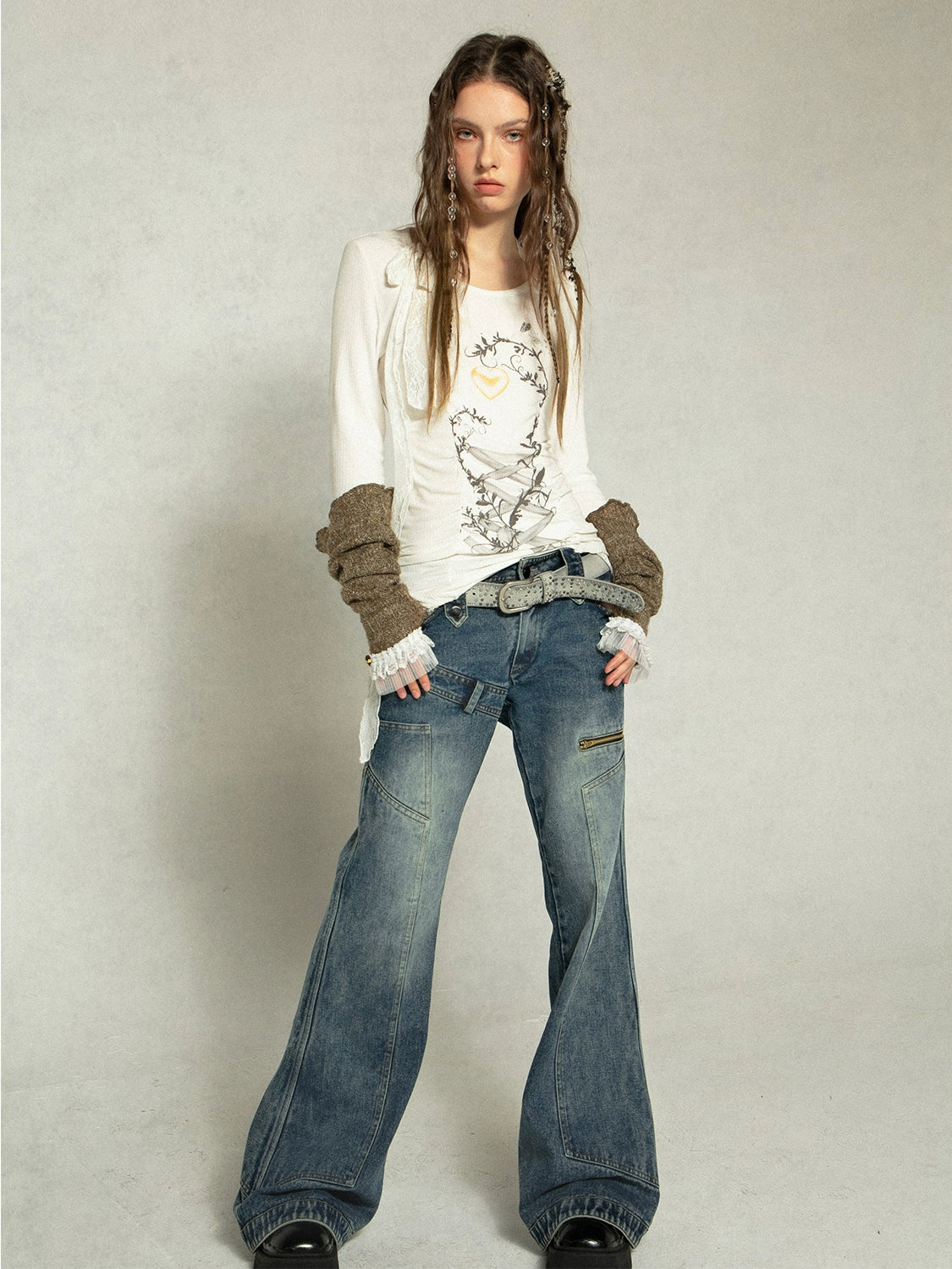 Micro-Flare Low-waist Jeans