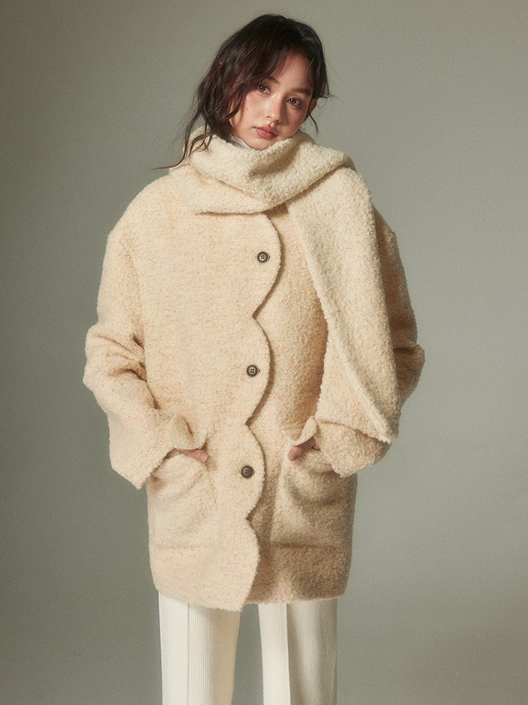 Round Neck Cloud Edge Coat