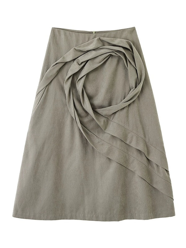 Twisted Pleated Straight Skirt