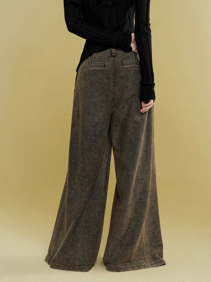 I-shaped Pleated Wide-leg Casual Pants