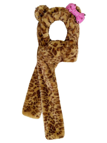 Leopard Print Bow Scarf Hat