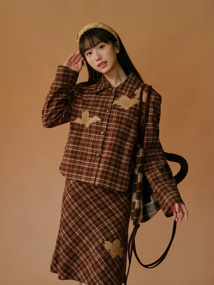 Iris Broidered Plaid Veste &amp; Jirt