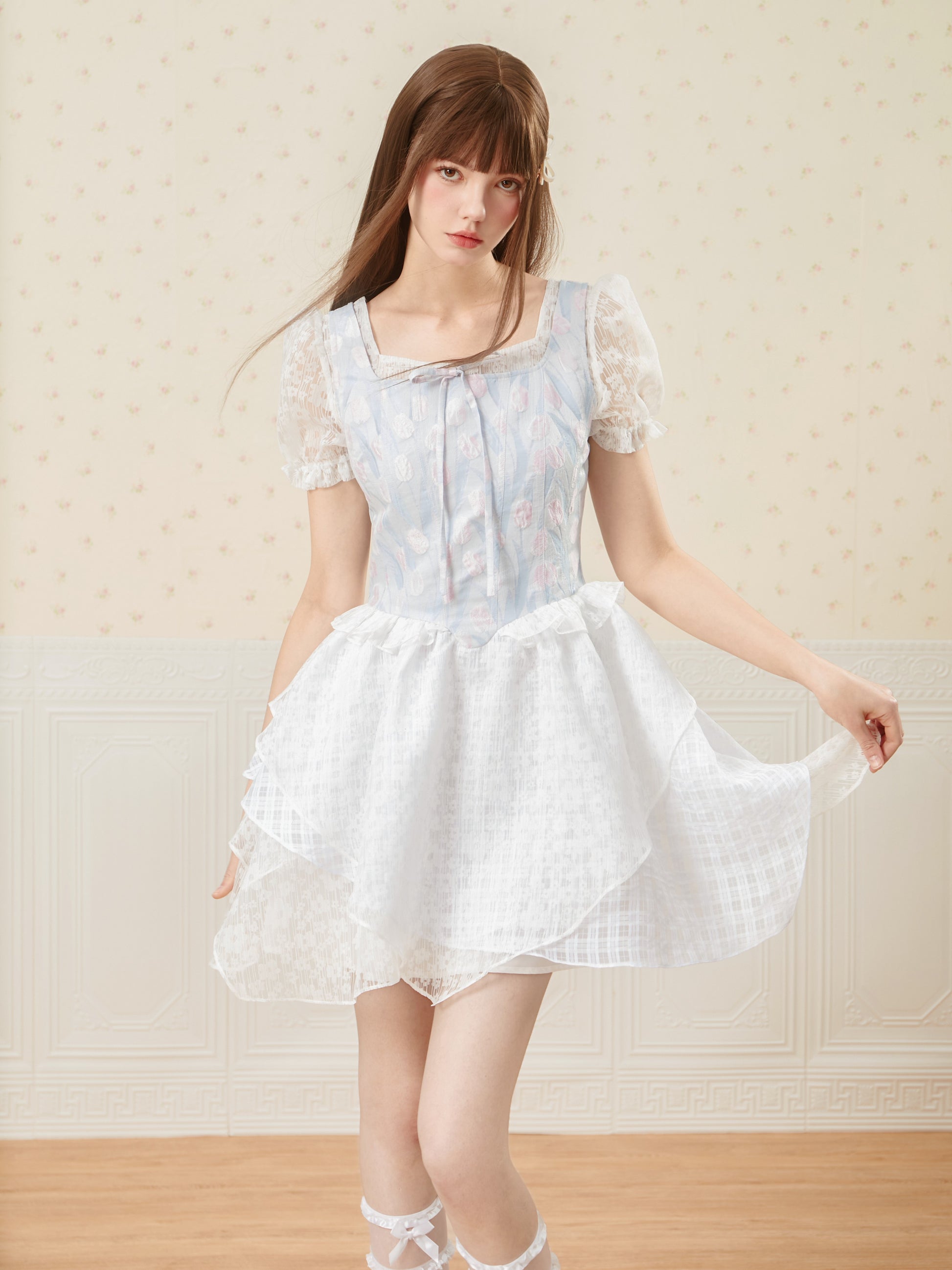 Robe de princesse tulip jacquard