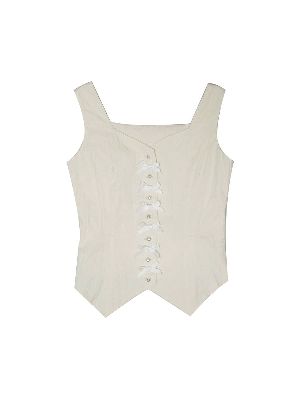 Butterfly Buckle Pearl Jacquard Vest