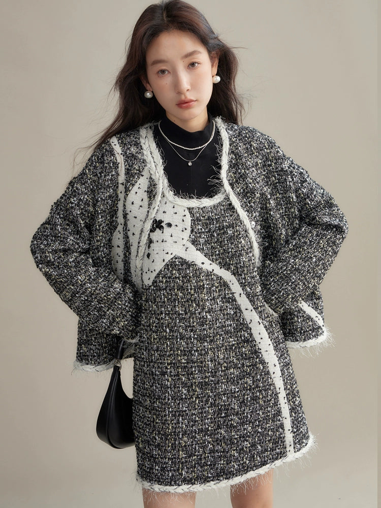 Stitch Design Monotone Tweed Jacket