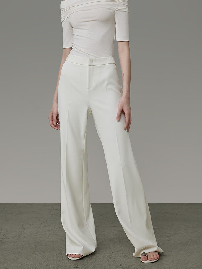 High Waist Wide-Leg Straight Pants