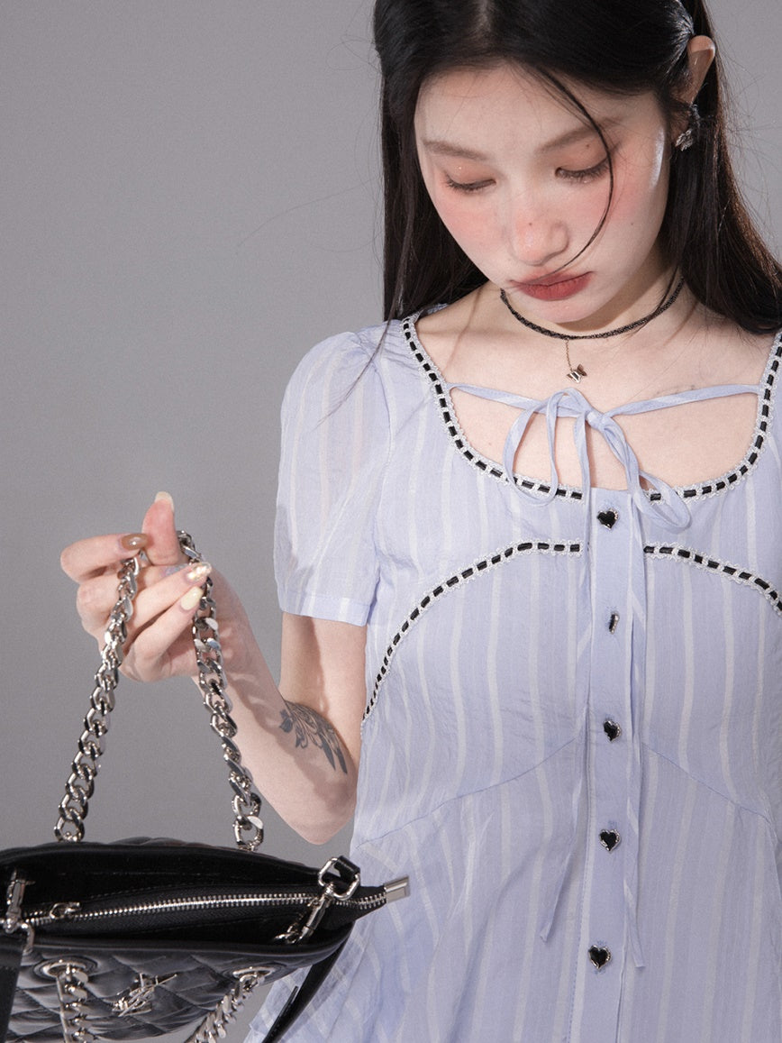 Fishtail Hem Shirt ＆ Mopping Skirt Set-up