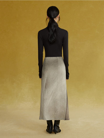 Deconstructed Irregular Gradation Printed Skirt