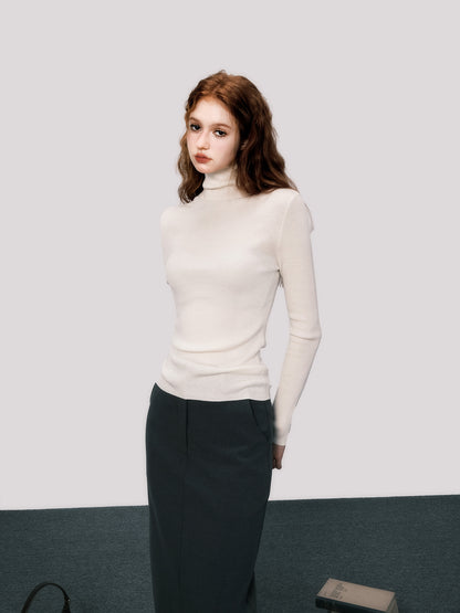 High-Neck Slim Knitted Bottoming Shirt