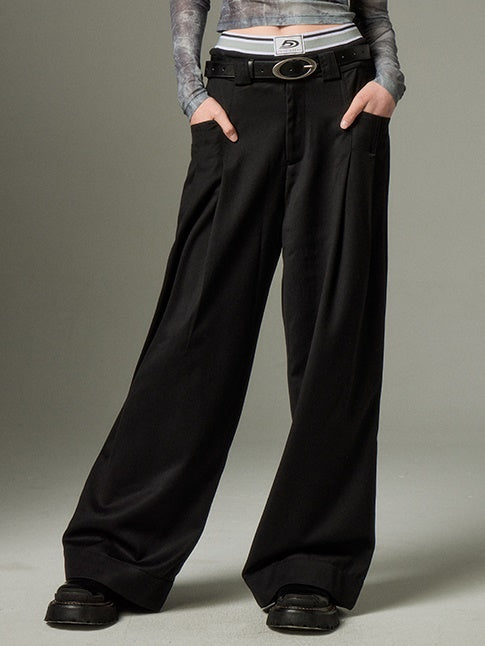 Double Waist Wide Leg Pants