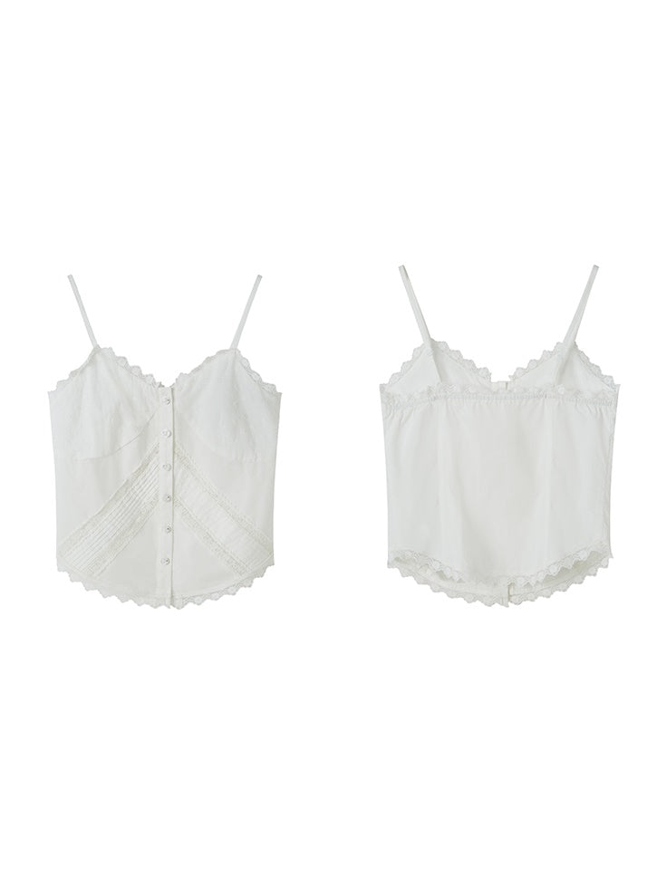 Lace Hollow Stitching Camisole