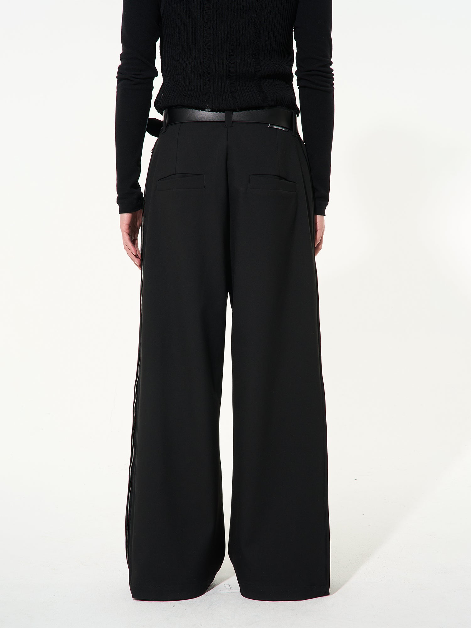 Size-Zip Strait Wide Nichi Pants