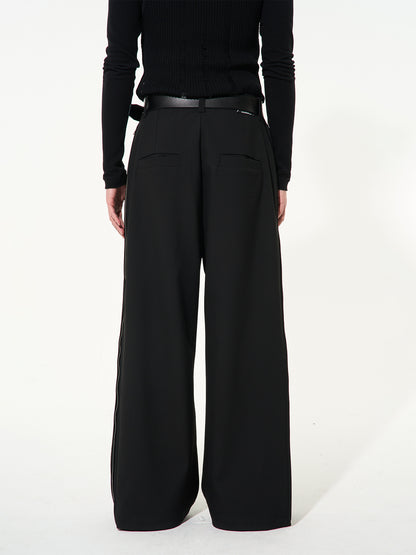 Size-Zip Straight Wide Nichi Pants