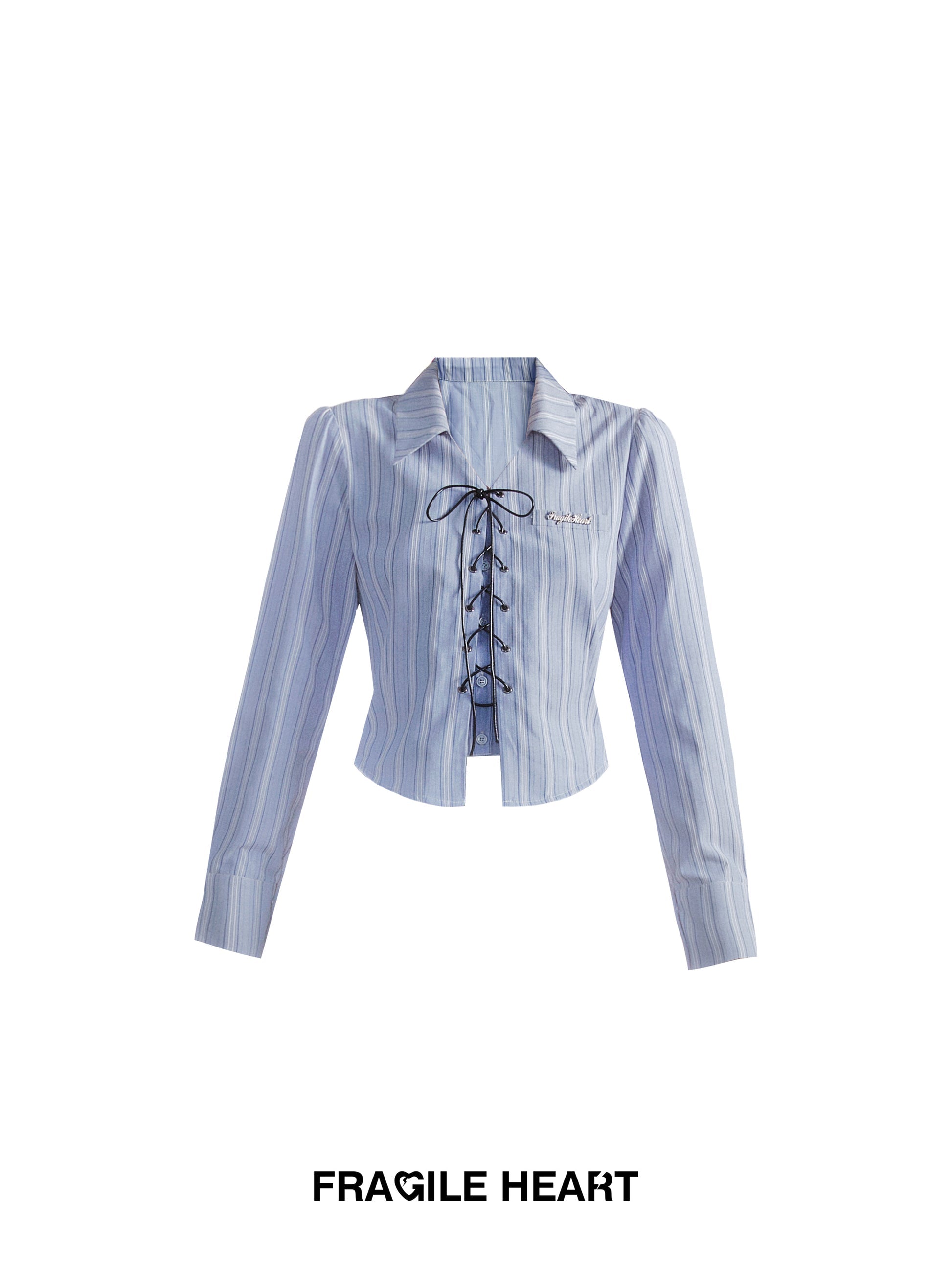 Striped Lace-Up Shirt