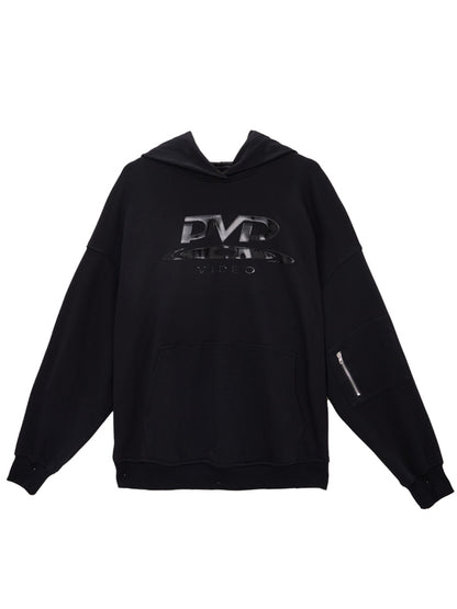 DVD Printed Hidden Zipper Hooded Sweat