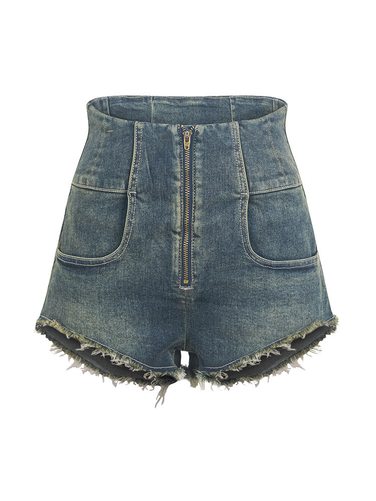 Denim Cut-off Hot-Pants Vintage Short-Hosen