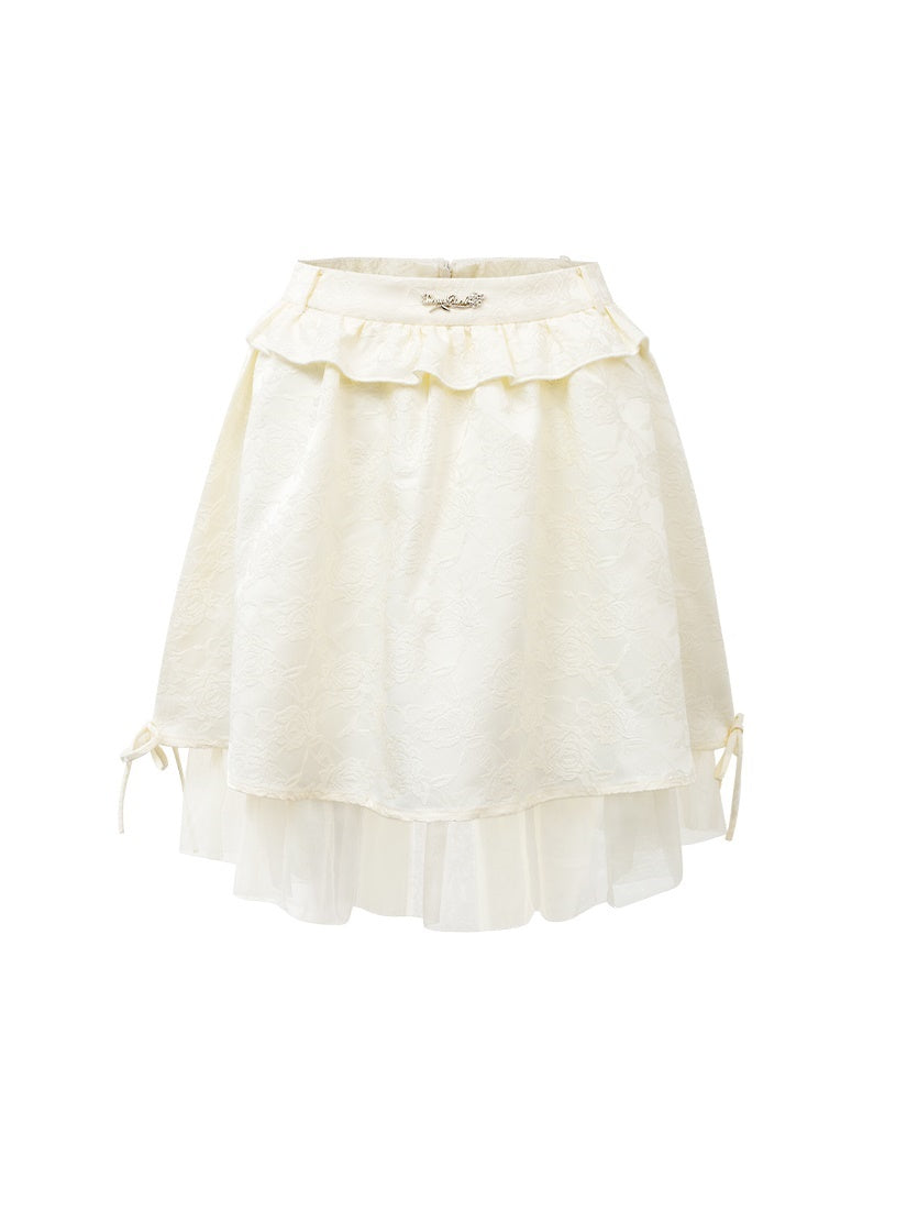 Embroidery Ribbon China Lace Blouse&amp;Mini-Skirt