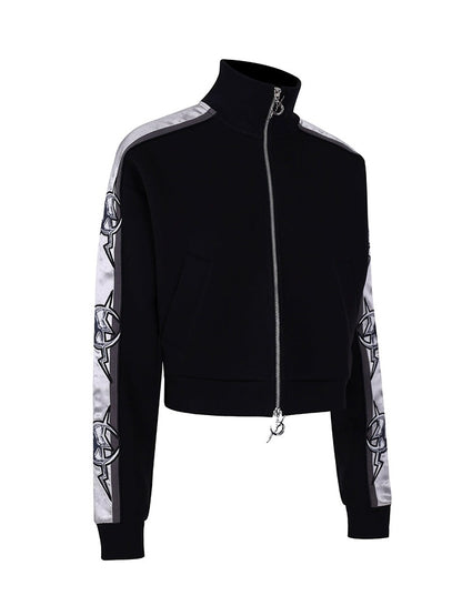 Veste courte zip-up à collier