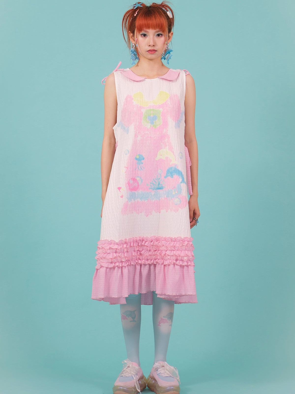 Stitching Printed Cartoon Sundress