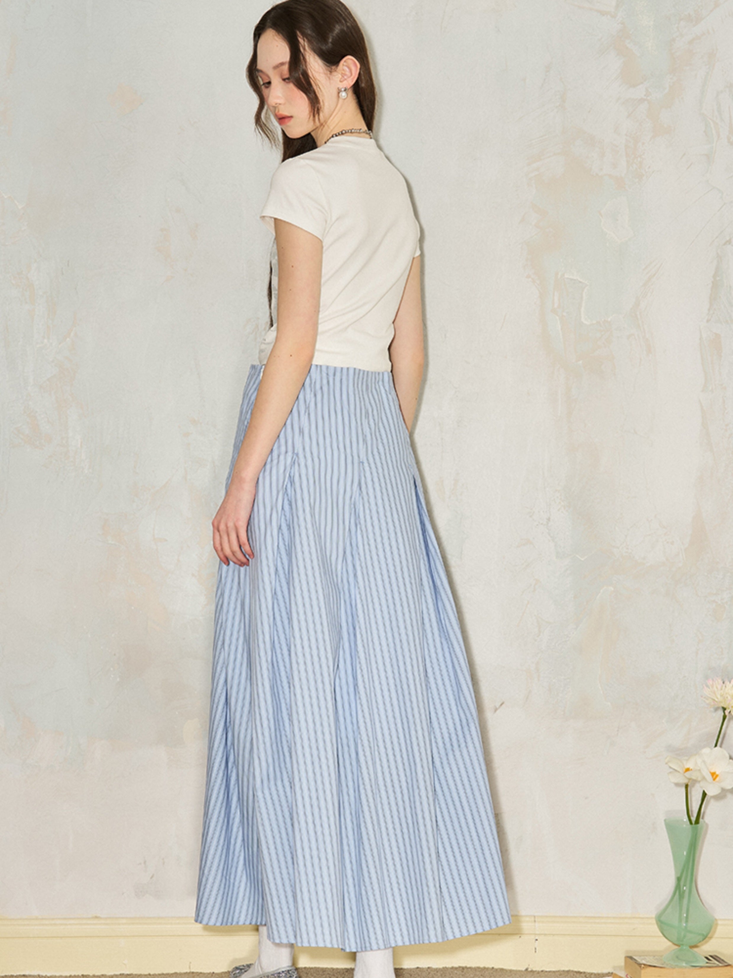 Bias Cut I-pleat Large Swing Umbrella Skirt