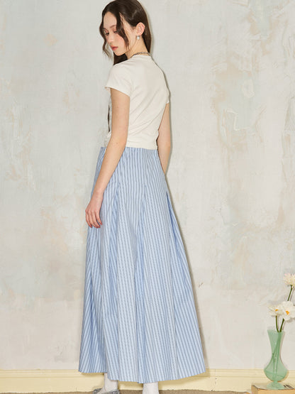 Bias Cut I-pleat Large Swing Umbrella Skirt