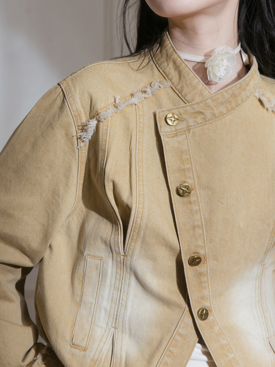 Mao Collar Fringe Short Jacket – ARCANA ARCHIVE