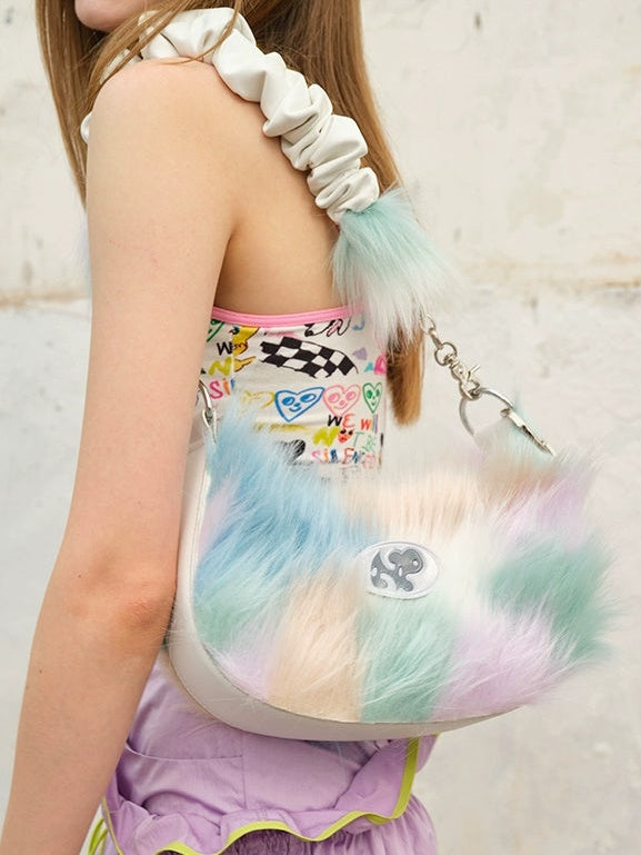 Colorful Furry Shoulder Bag