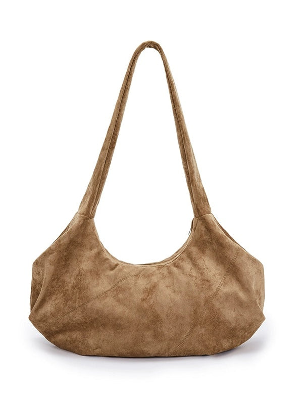 Fake Suede Deconstructed Croissant Bag