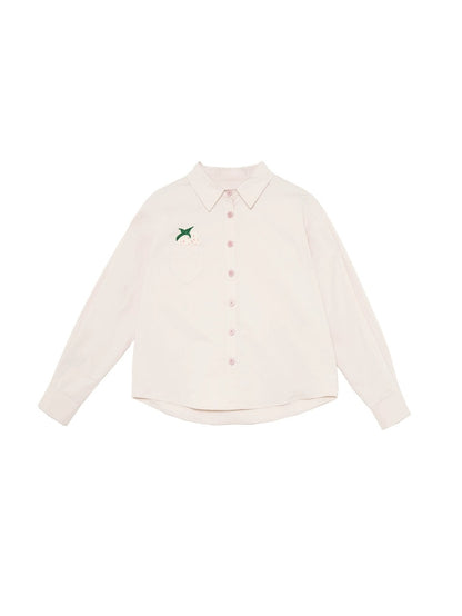 Strawberry Embroidery Loose Long-sleeved Shirt