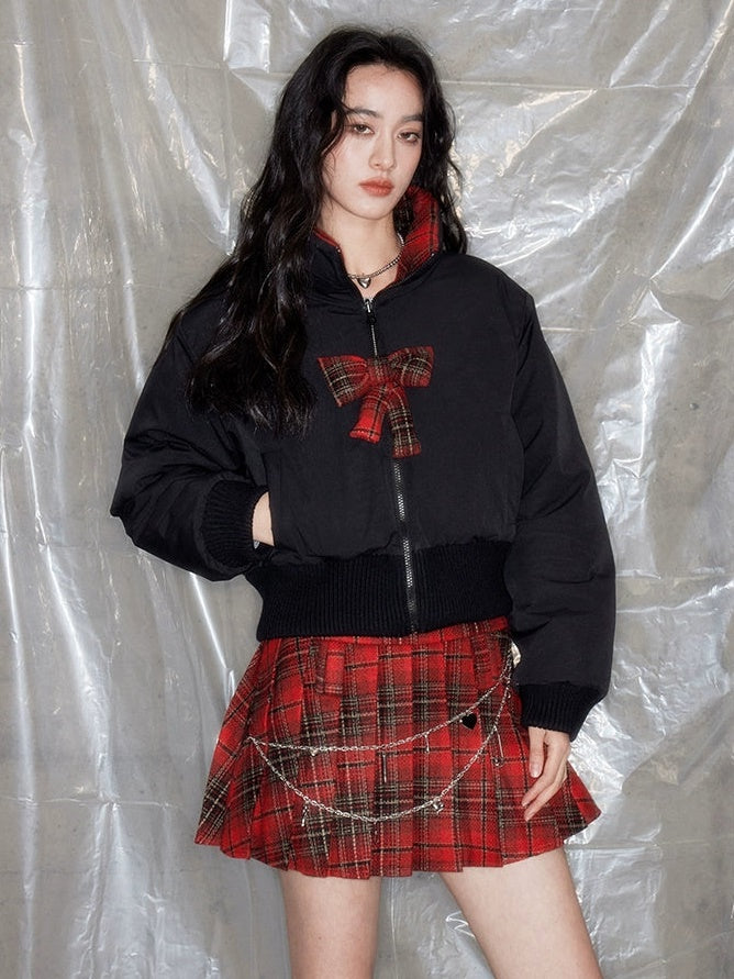 Plaid reversible kurze Jacke