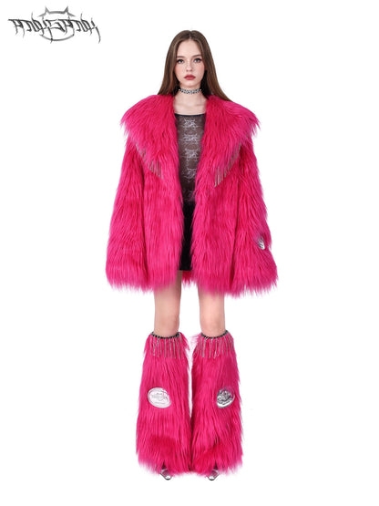 Eco-Friendly Long Hair Fur Jacket